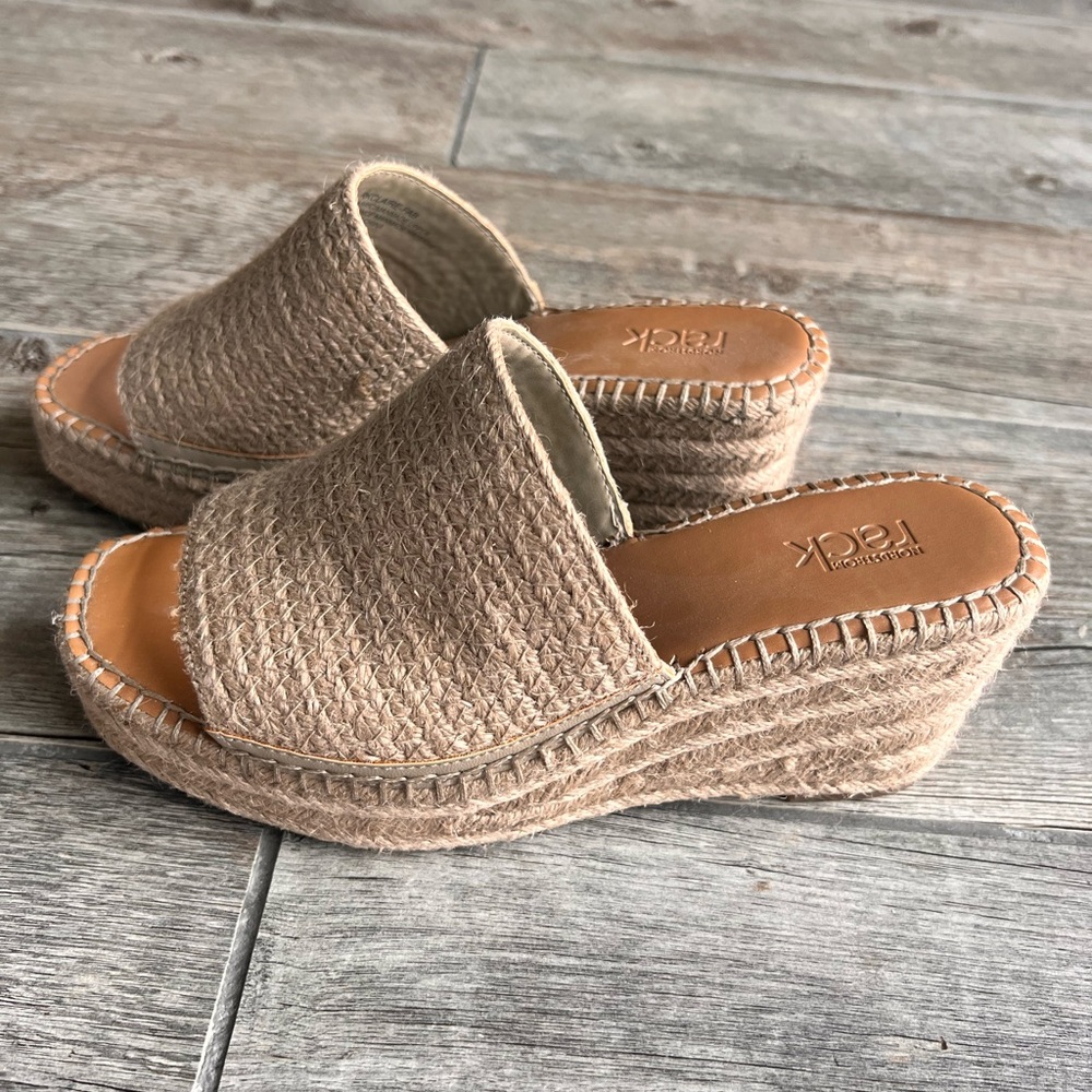 Nordstrom Rack Claire Jute Wedge Slide Sandals SZ 7.5 - Picture 2 of 6